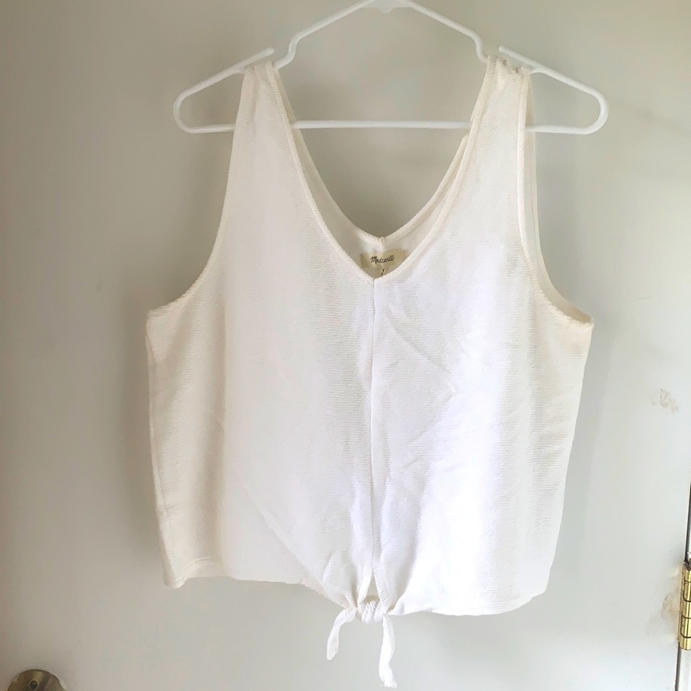 White textured XL Madewell Tank Top